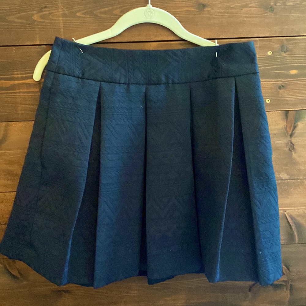 Navy Pleated A-Line with Pockets!!